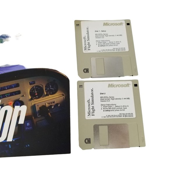 Microsoft Flight Simulator 5.0 PC Hard Disc Handbook Airplane School Computer - Picture 6 of 13